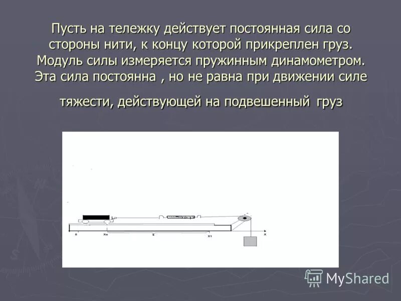 1 определите силу действующую на тележку. определите модуль силы действующей на тележку со стороны нити. сила инерции поступательного движения. точки приложения силы при столкновении.