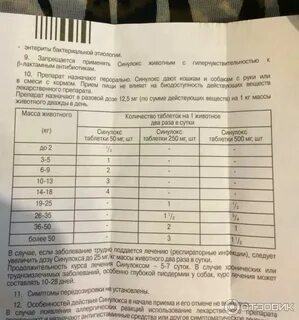 Синулокс инструкция по применению