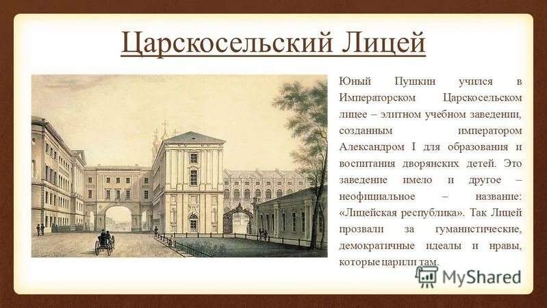 Специально был куплен. Царскосельский лицей 1811г. Лицей Пушкина в Царском селе. Царскосельский лицей в 1811 году.