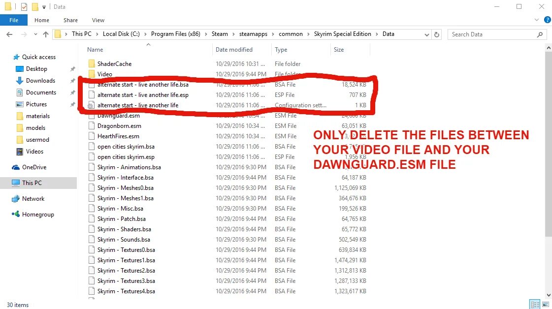 Skyrim data files. Skyrim data files