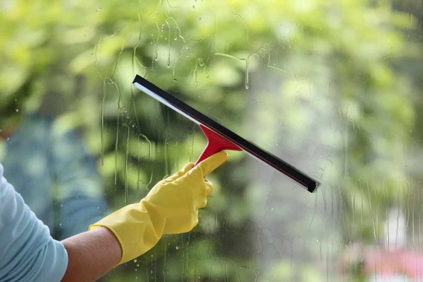 Glass cleaning. Glass cleaning