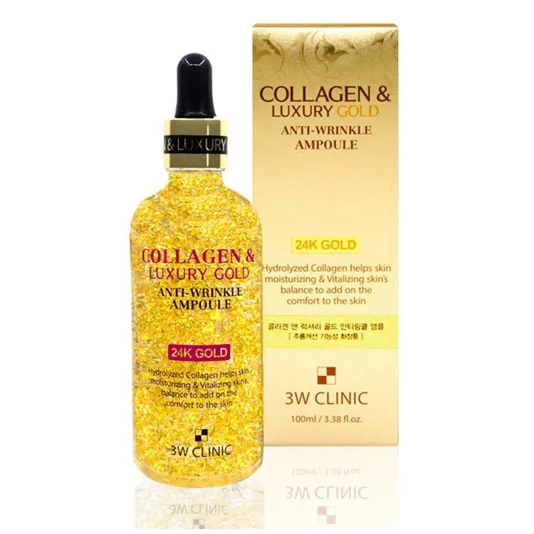 3w Clinic Collagen & Luxury Gold Anti Wrinkle Ampoule. Collagen Luxury Gold 24k Gold 3w Clinic. Ампульная сыворотка с золотом 100 мл 3w Clinic Collagen & Luxury Gold Anti-Wrinkle Ampoule. 3w Clinic Collagen & Luxury Gold Anti Wrinkle Ampoule сыворотка с золотом и коллагеном.