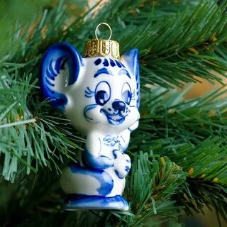 Елочные игрушки гжель