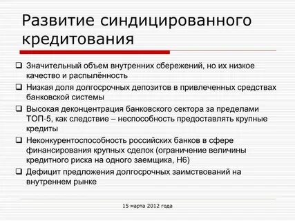 Синдицированный кредит банк