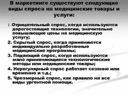 Виды спроса на медицинские услуги