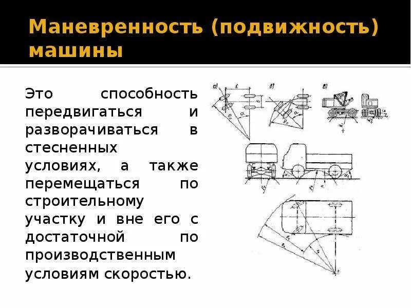Маневренность машины. Маневренность автомобиля. требования к строительным машинам. классификация маневренности автомобиля. маневренность транспортного средства это.