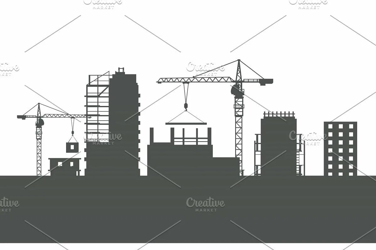 В векторной графике изображение строится при помощи. Стройка силуэт. Стройка здания силуэт. Силуэт города стройка. Очертания стройки.