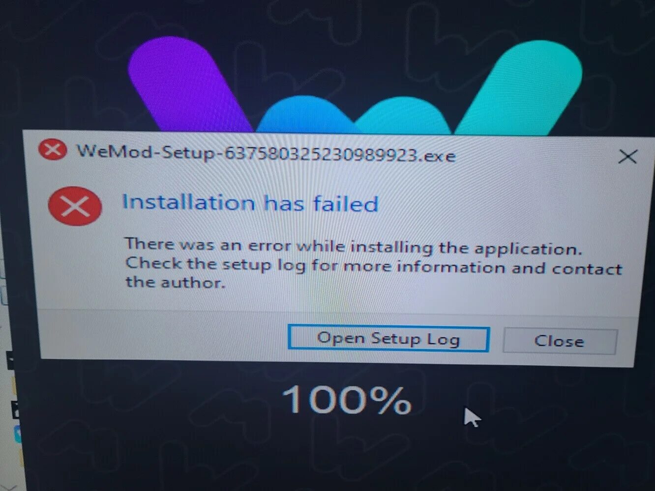 Application installation failed. Application installation failed