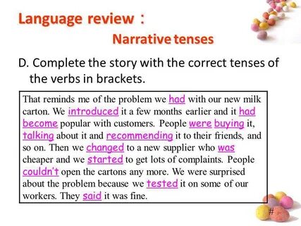 Narrative tenses