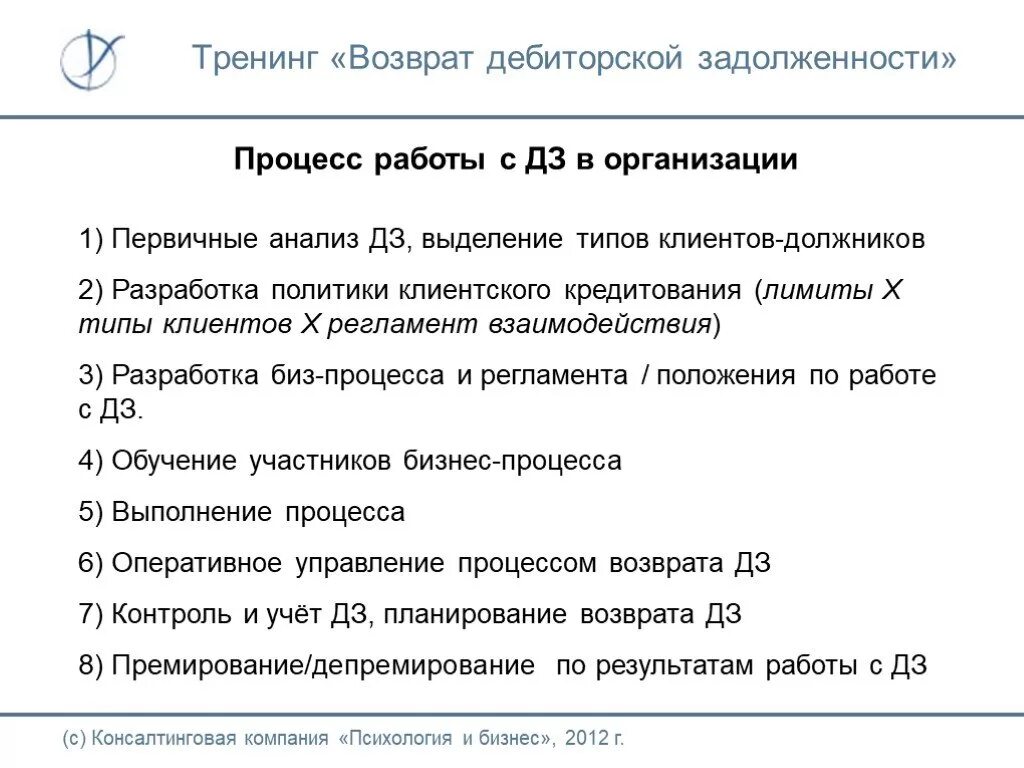 План дорожной карты по взысканию дебиторской задолженности