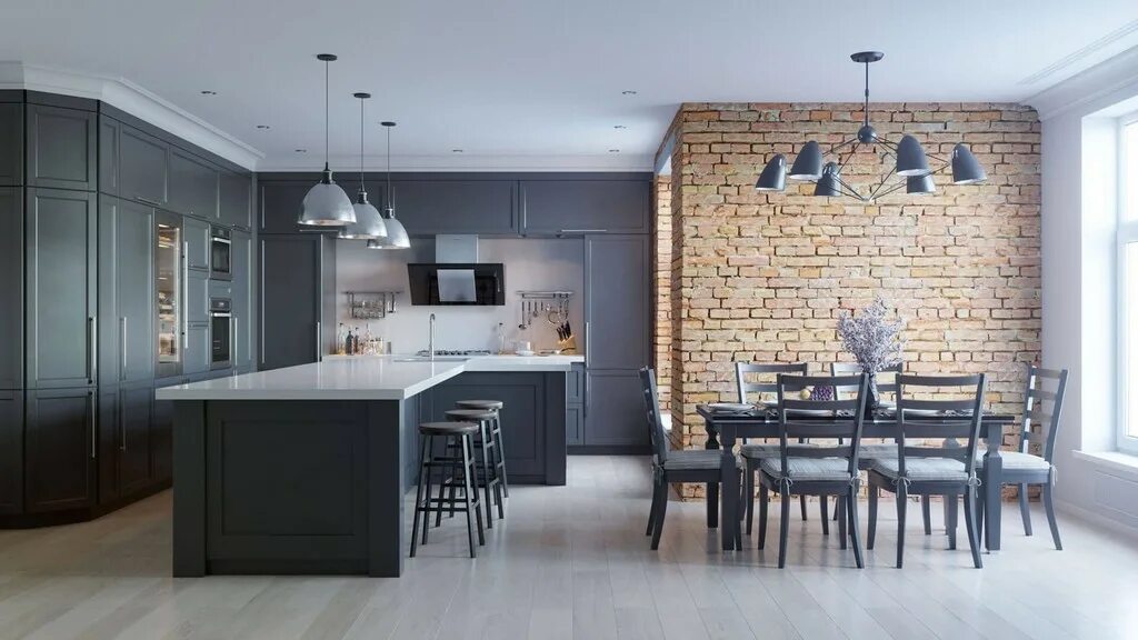 Белый лофт интерьер кухни 35m2 loft apt. to let :: Behance