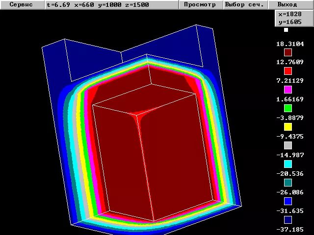 Temper 3d. Трехмерное температурное поле. temper-3d теплотехнические расчеты. температурное поле инфракрасной газовой горелки. motionparallax3d-дисплеи.