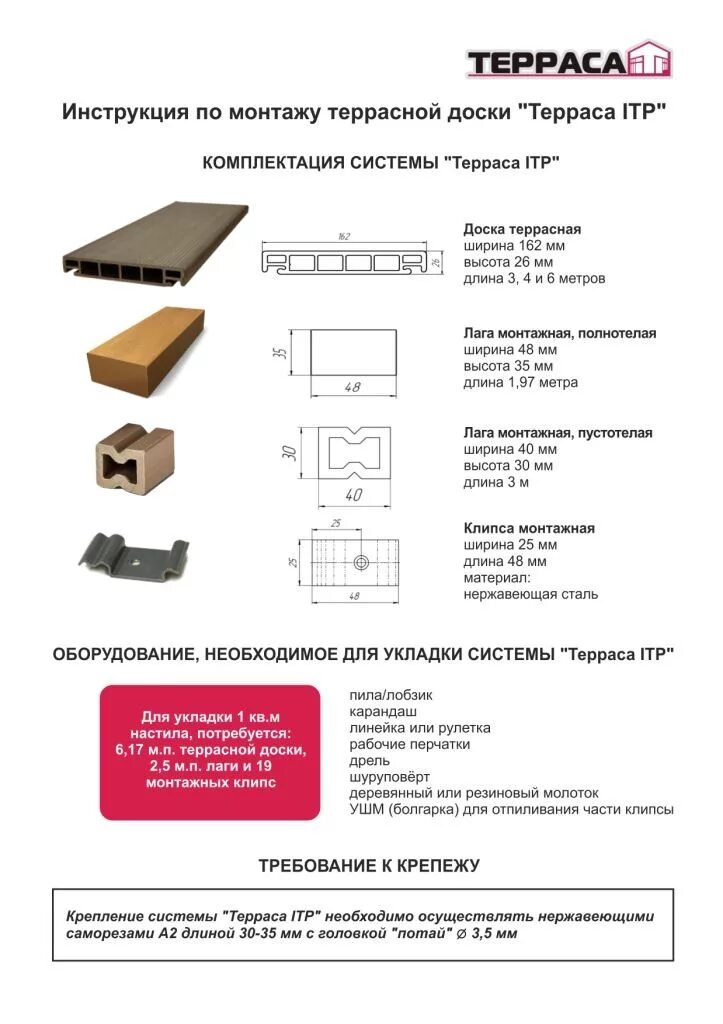 Рассчитать террасную доску