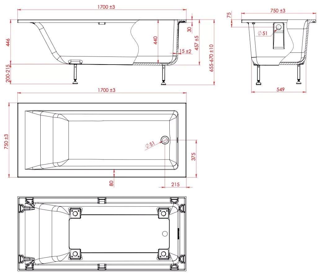 Astra-form Нейт 170x70. Ванна Astra-form Нейт 170x80.