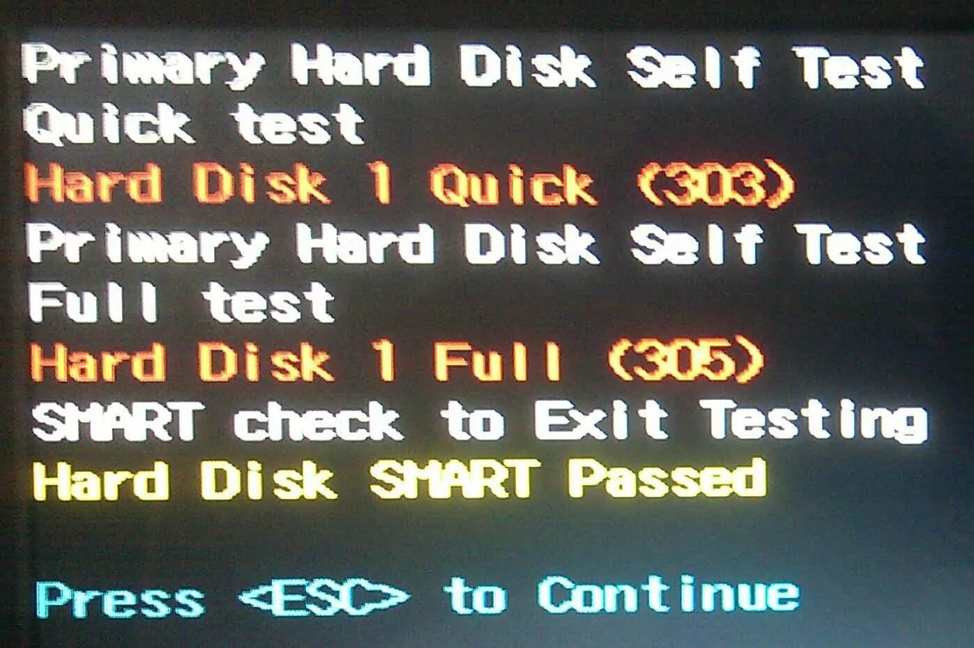 Ошибка 303. Hard disk 1 quick 303. hard disk 1 full 305. hard disk smart passed 303 305.