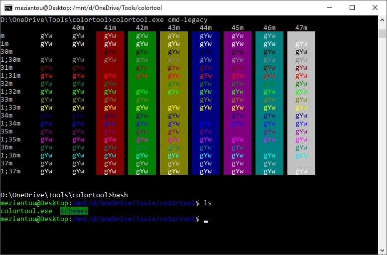 Console colors