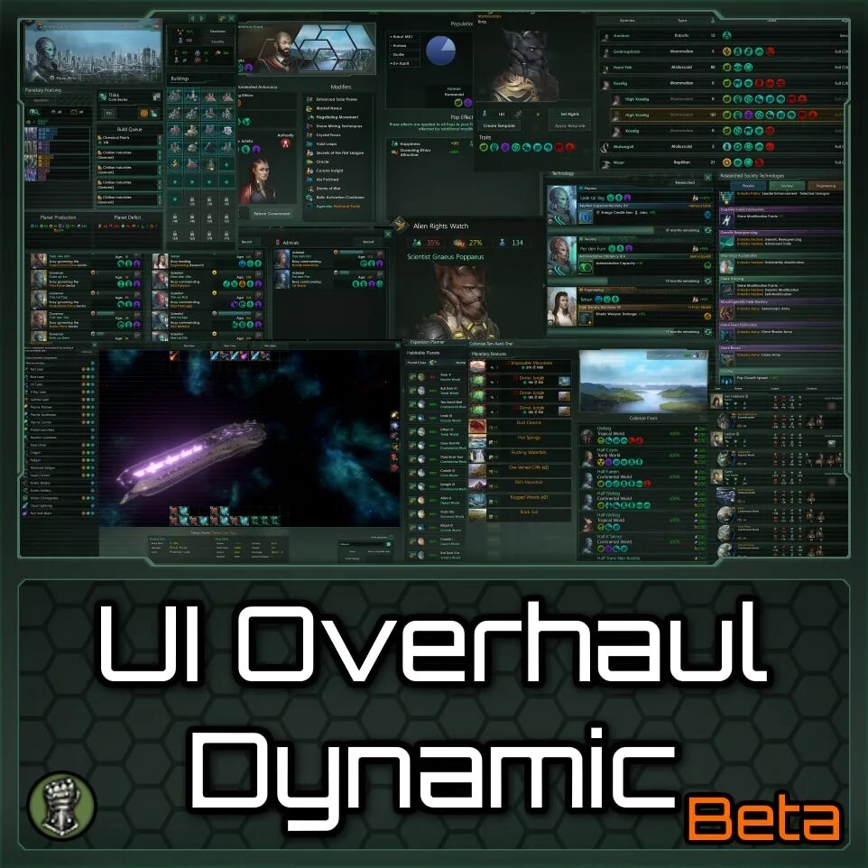 Stellaris ui. Ui overhaul dynamic stellaris. stellaris интерфейс. стелларис графические моды.