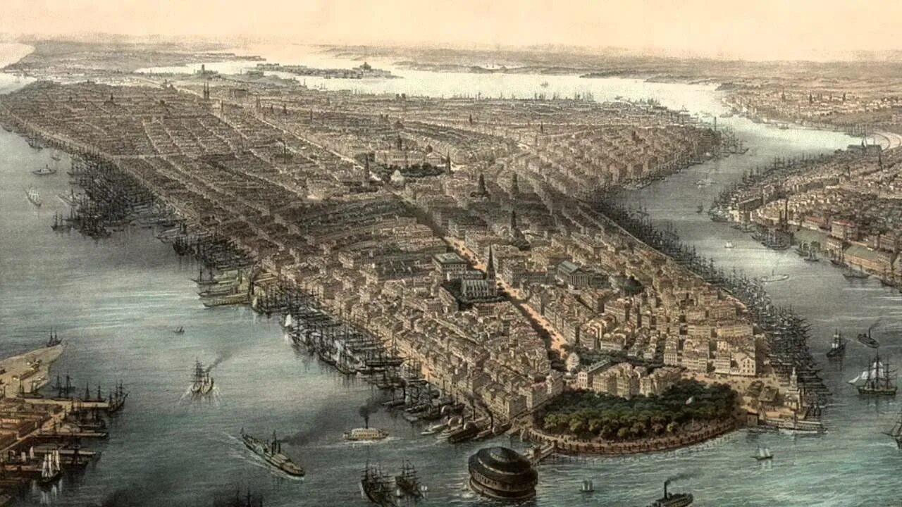 Нью-Йорк 1624 год. Нью-Йорк 1626 года. Нью Йорк 1850. Нью Йорк 17 век.