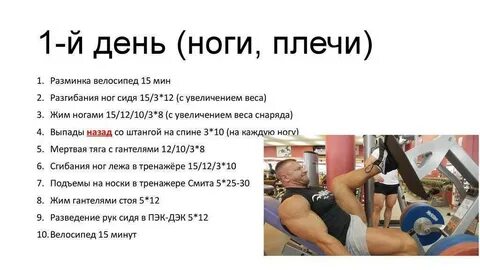 Программа для дня ног в тренажерном зале