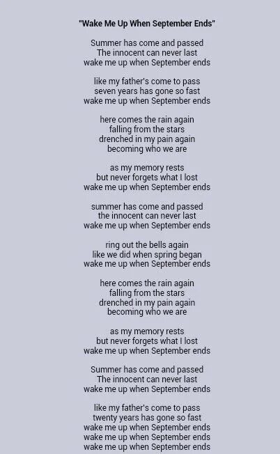 Wake me up текст. Wake me up when september ends текст. when september ends текст. слова песни wake up. текст песни wake me up.