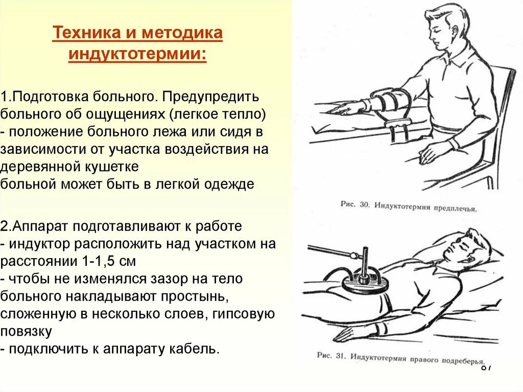 Методики физиотерапевтических процедур. Индуктотермия техника безопасности. Индуктотермия методика. Методика и техника проведения индуктотермии. Алгоритм проведения индуктотермии.