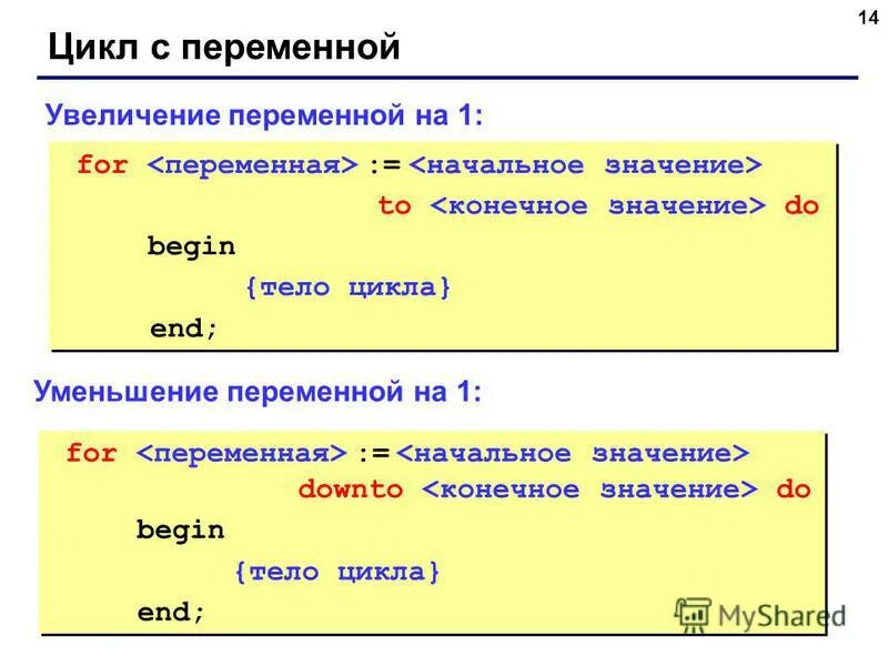 Цикл for end. Цикл for end