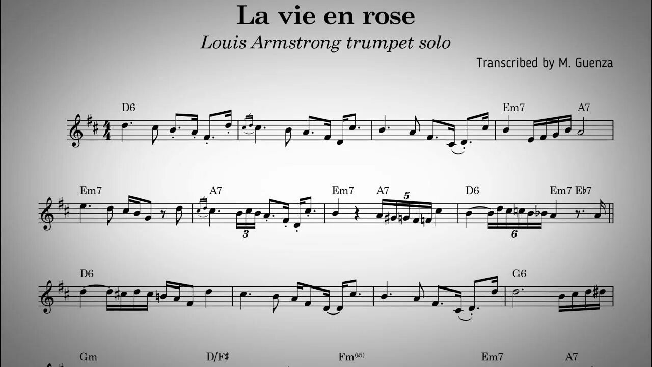 La vie en Rose Луи Армстронг. La vie en Rose Louis Armstrong альбом. La vie en Rose Ноты для гитары.