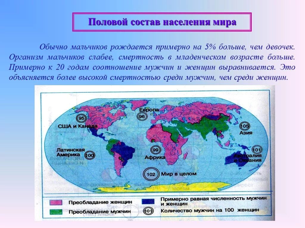 Почему мальчиков рождается больше чем девочек география