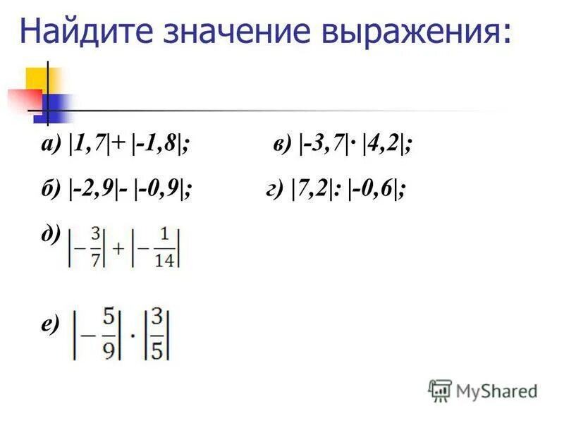 Найти модули чисел 3