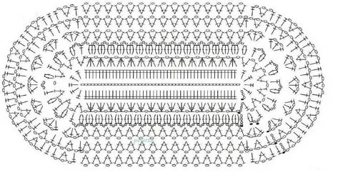 Овальный коврик крючком схемы