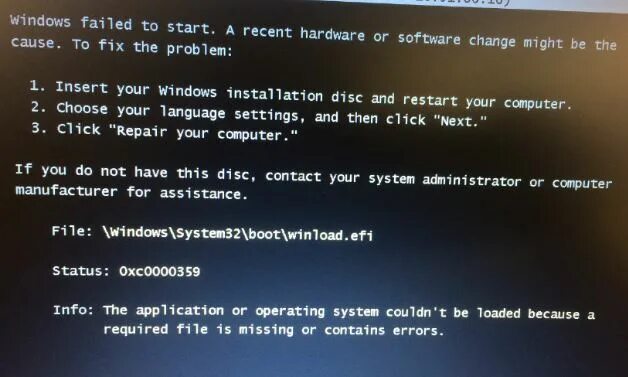 0xc0000359. Status: 0xc000000e. Insert your Windows installation Disc. Winload пароль по умолчанию.