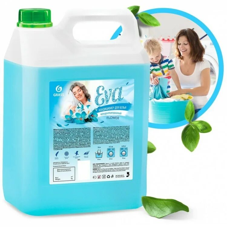 Кондиционер для белья eva flower (канистра 5кг). Grass eva flower кондиционер д/белья 5л 1/12. 125377. Grass eva flower. Кондиционер для белья "eva" flower концентрированный (канистра 5кг).