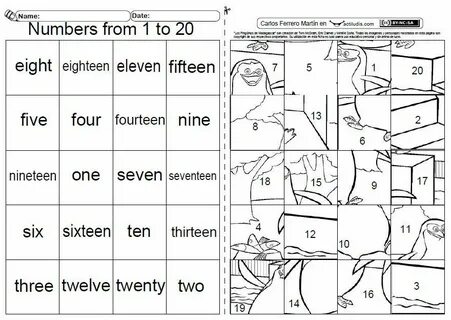 Number 20 worksheet