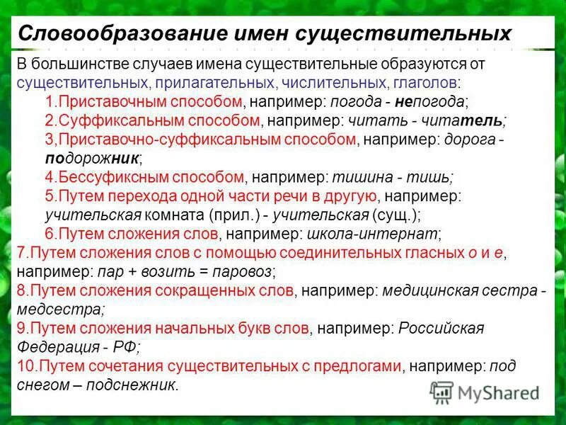 Мыть образовать существительное. Мыть образовать существительное