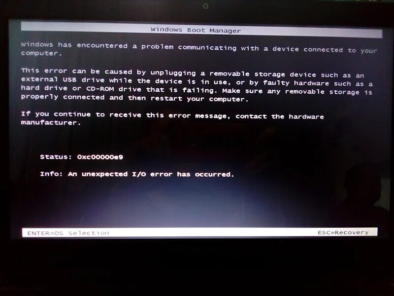 Hardware error. Hardware error