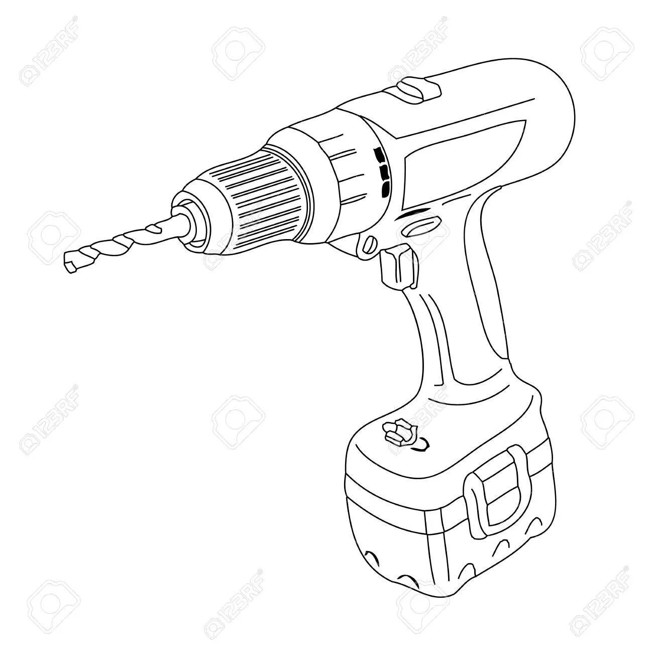 Картинки дрель титана 2.0. Электродрель раскраска. Дрель раскраска. Раскраска шуруповерт. Дрель трафарет.
