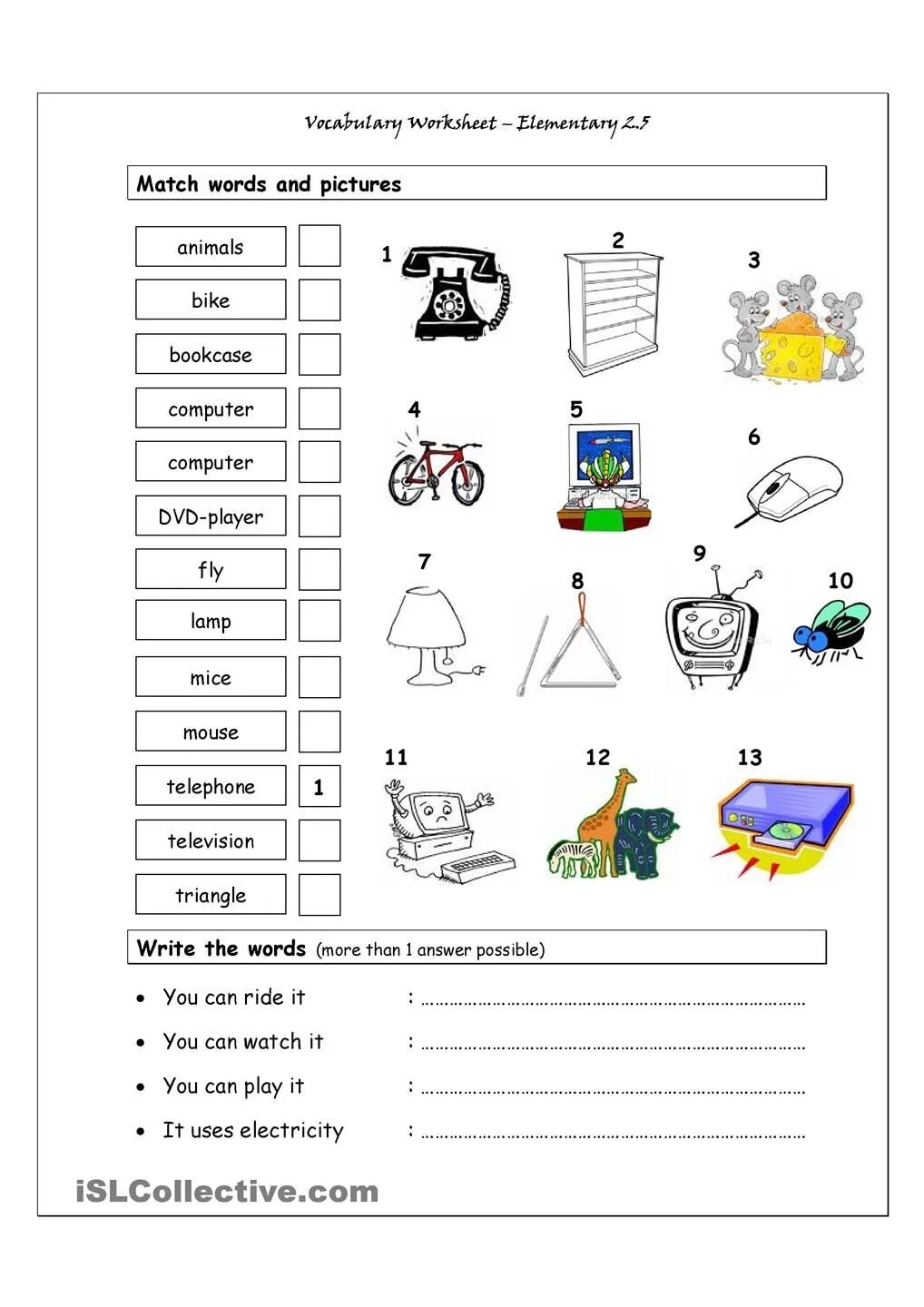 Match the words английский 7 класс. Vocabulary задания. Worksheets Elementary английском. Задания для Elementary. Задания уровня Elementary.