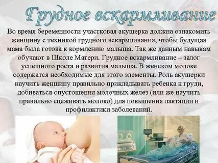 Роль медицинской сестры в организации грудного вскармливания