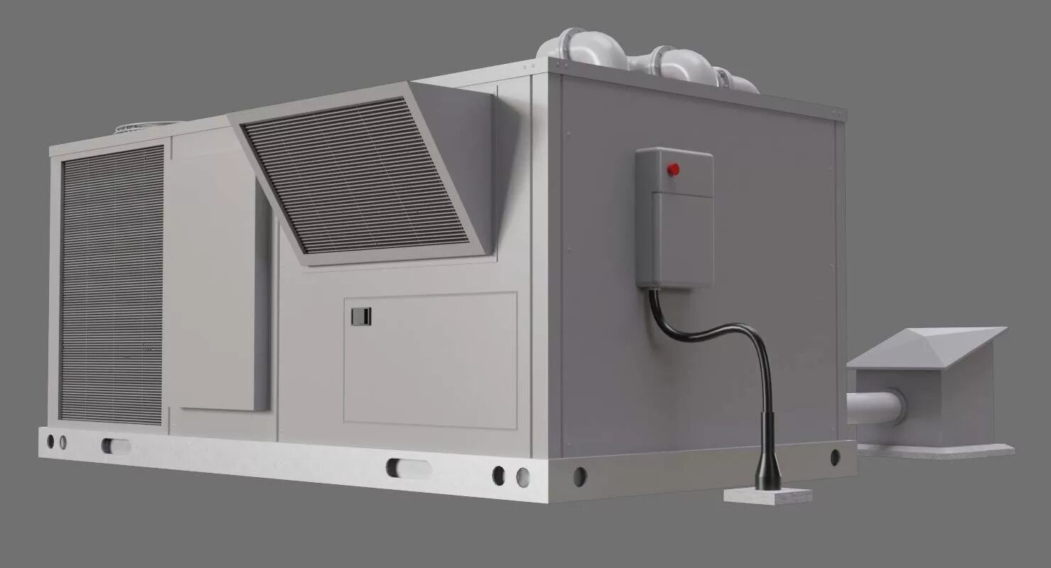 Ac unit. Panama roof top unit 10,5 квт. crated ac units. rooftop equipment 3d model.