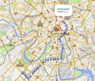 Маршрут трамвая 6 на карте москвы