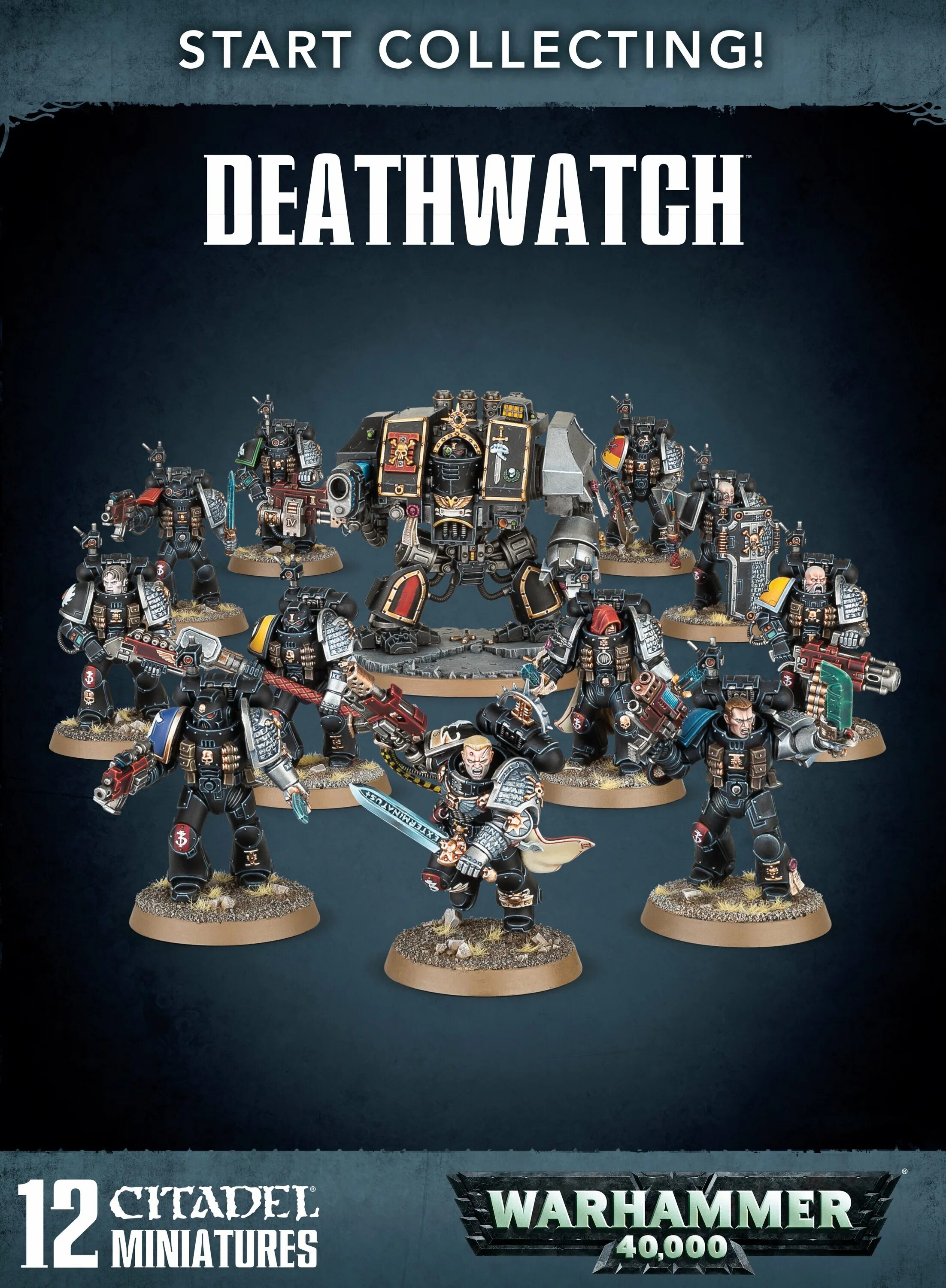 Start collection. Deathwatch start collecting. Deathwatch Warhammer 40.000 стартер. Deathwatch Warhammer 40000 start collecting. Дредноут караула смерти вархаммер 40000 миниатюры.