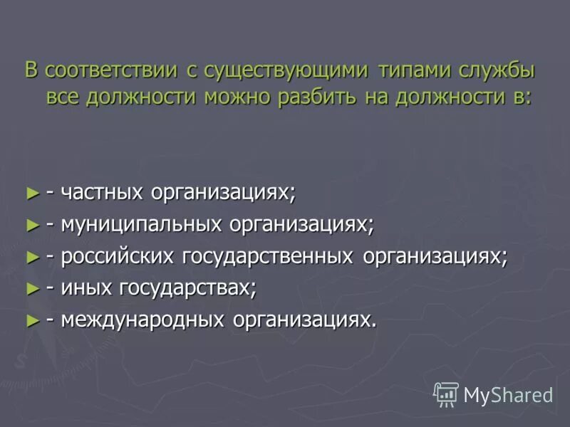 Типы служб. Типы служб