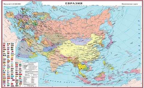 Политическая карта мира 2024 крупно со странами и границами