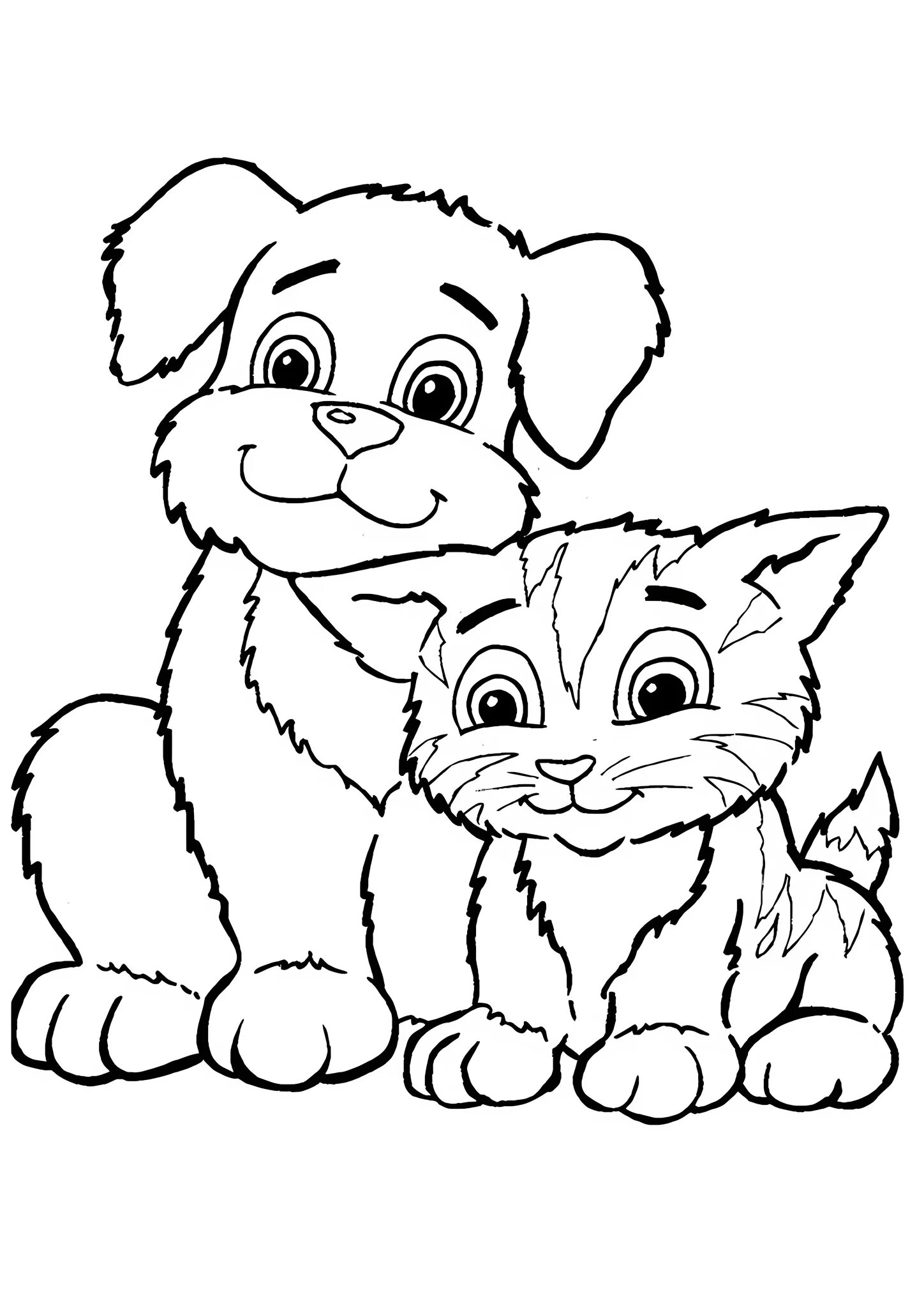 Распечатать котика и собачку