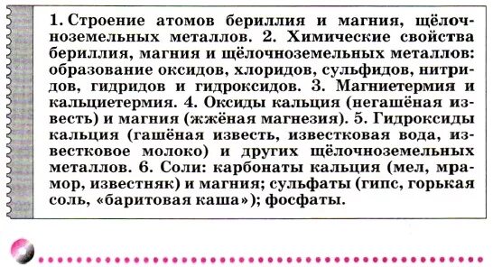 Щелочноземельные металлы кальций и магний конспект урока