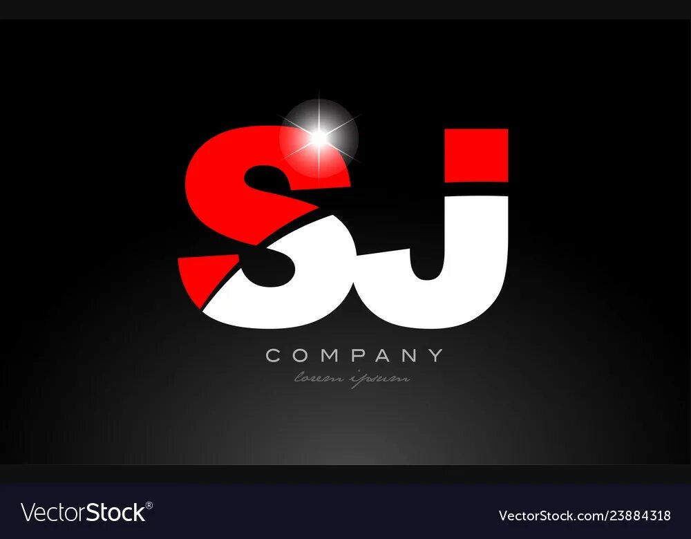 SJ лого. Бело-красно-белый алфавит. J S logo. S&J spb. J s love