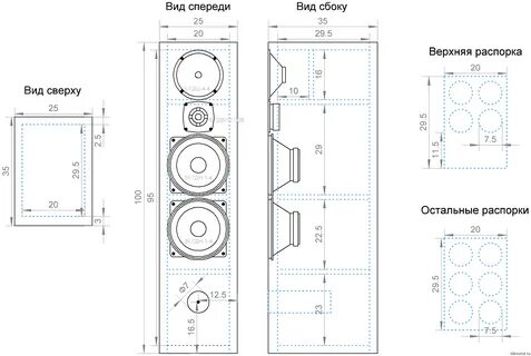 Чертежи профессиональных акустических колонок