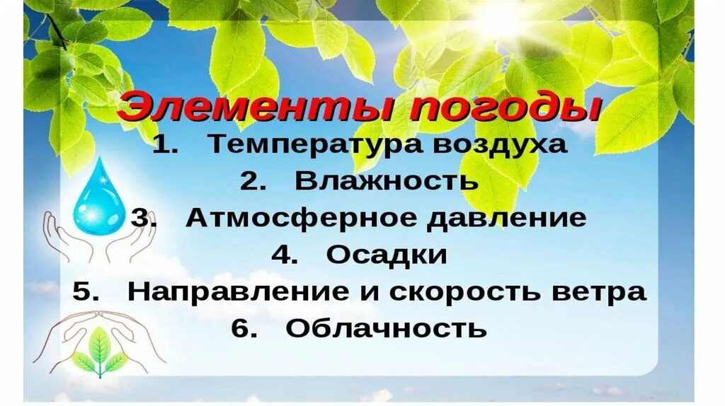 Что не является элементом погоды температура. Элементы погоды. Основные элементы погоды. Элементы погоды 6 класс география. Что такой Элементи погоди.