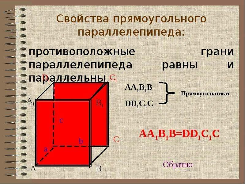 Формула площади прямоугольного параллелепипеда