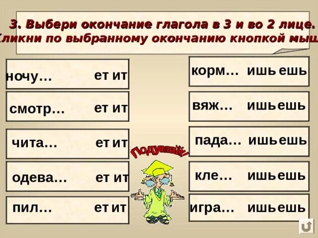 Образ окончание. Окончания ишь ешь в глаголах. Написание окончаний ешь ишь в глаголах. Окончание ет ИТ В глаголах. Глаголы с окончанием ет.
